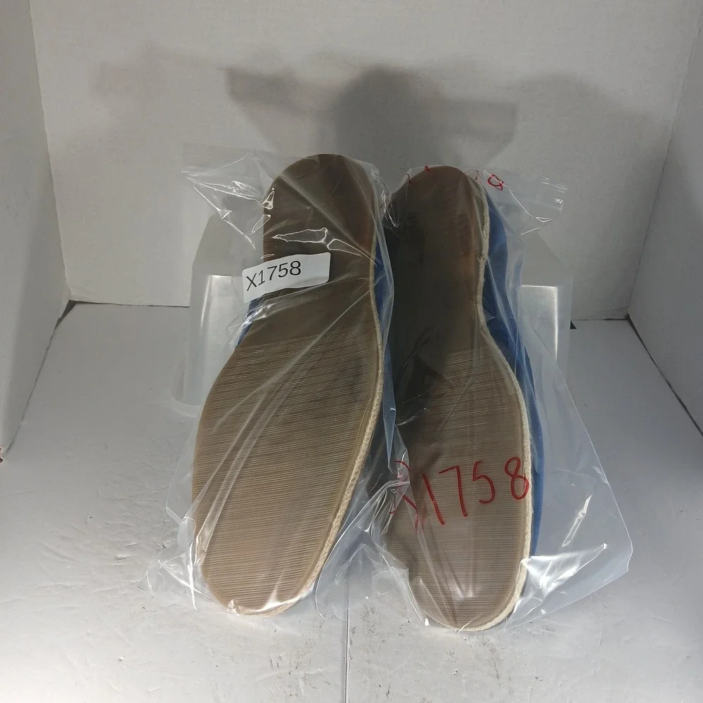 Steve Madden Levon Loafers 12 Blue Suede Penny Slip On Espadrille Trim Mens